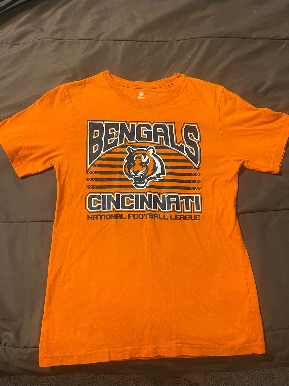 NFL boys shirt size 10-12 large Orange Team Apparel Crewneck Tee